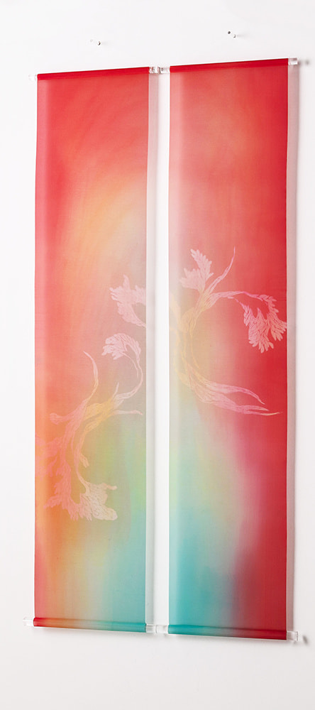 美濃友禅タペストリー　天空シリーズ　二枚セット商品　陽光