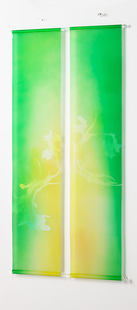 美濃友禅タペストリー　天空シリーズ　二枚セット商品　新緑