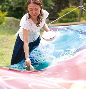 美濃友禅作家　河村尚江　制作風景