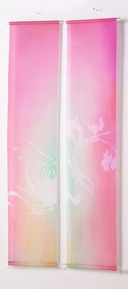 美濃友禅タペストリー　源シリーズ　二枚セット商品　桃源