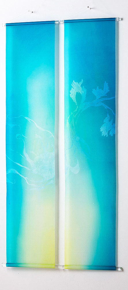 美濃友禅タペストリー　源シリーズ　二枚セット商品　清流